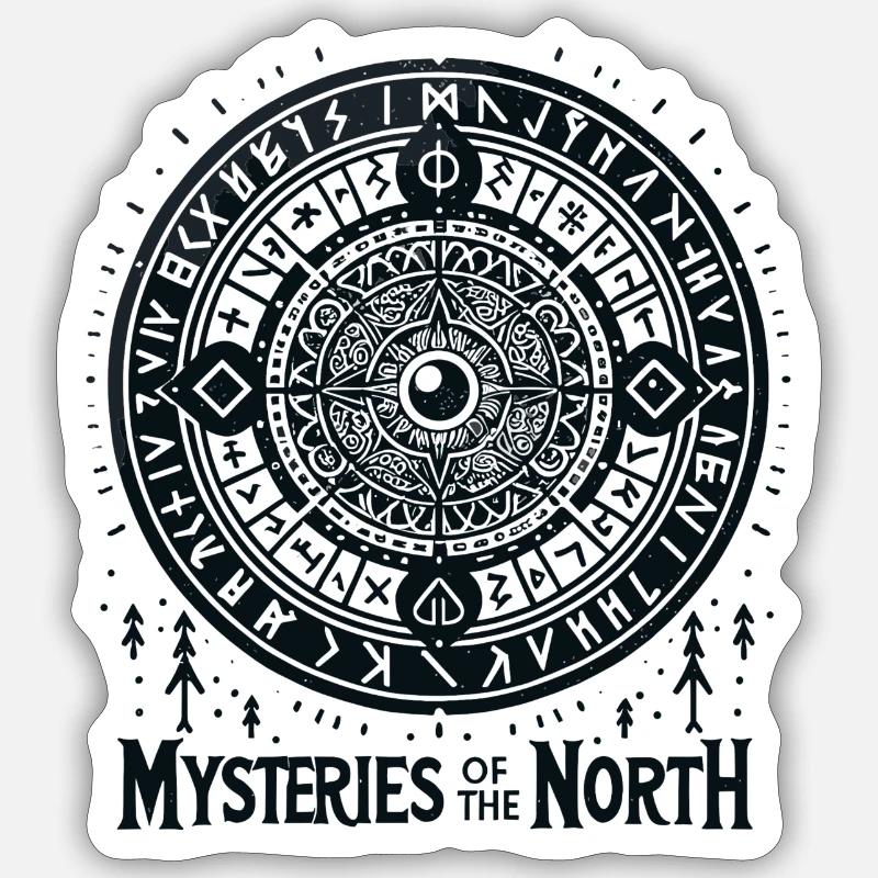 Arctic Runic Compass - Sticker size S (10 x 10 cm) - white matte