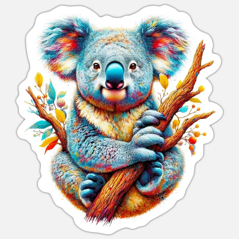 Koala - Sticker taille S (10 x 10 cm) - blanc mat