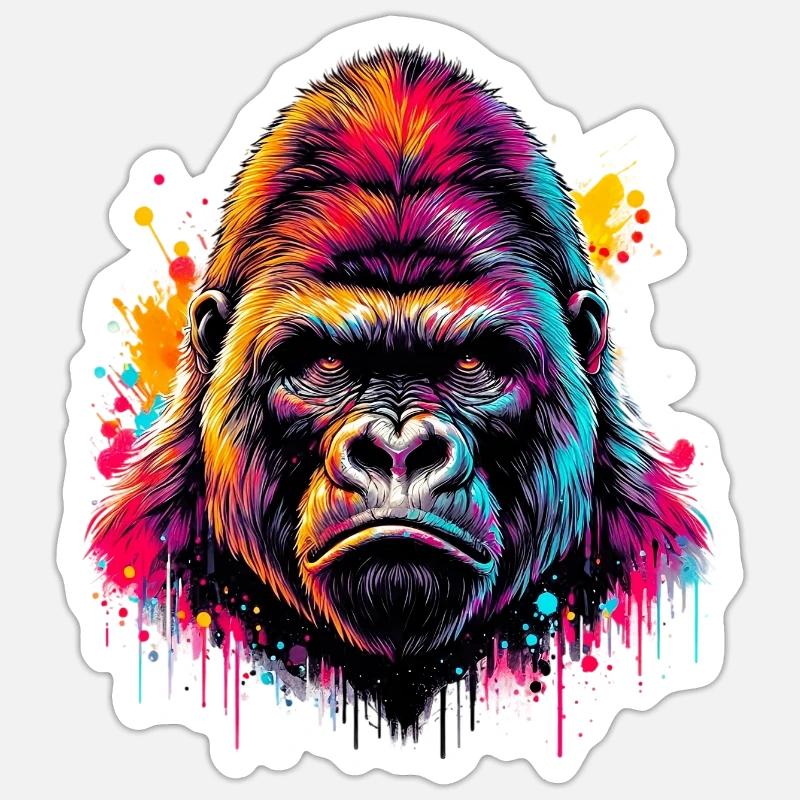 Gorilla - Sticker size S (10 x 10 cm) - white matte