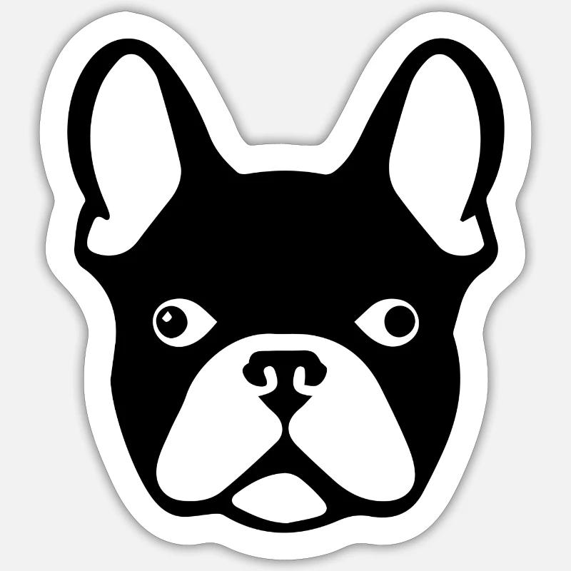 Bouledogue français - Sticker taille S (10 x 10 cm) - blanc mat