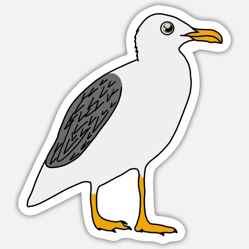 Möwe - Sticker Größe S (10 x 10 cm) - Mattweiß