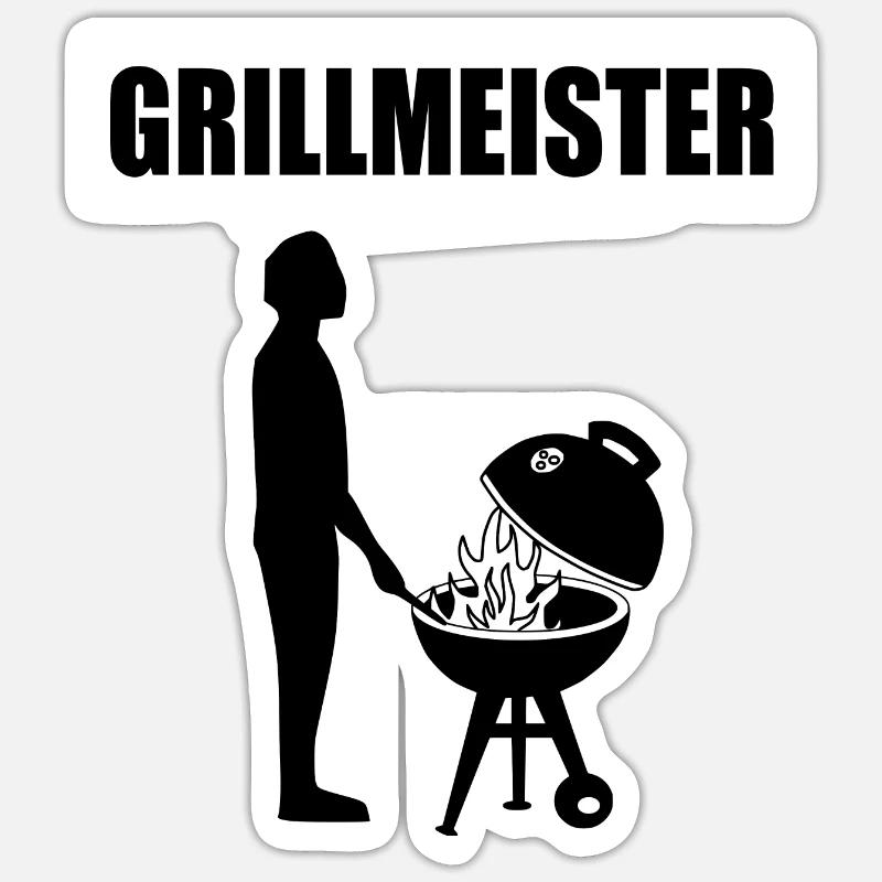 BBQ - Sticker Größe S (10 x 10 cm) - Mattweiß