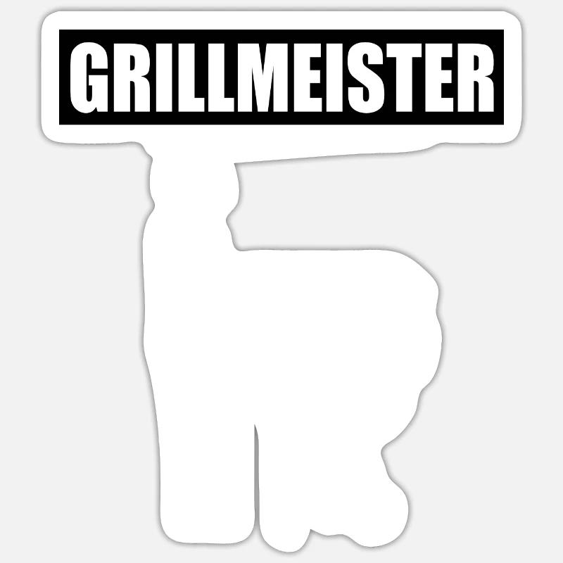BBQ - Sticker Größe S (10 x 10 cm) - Mattweiß