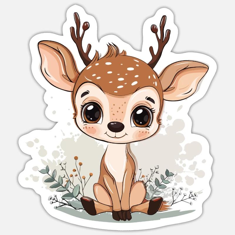 Rehkitz Sticker Größe S (10 x 10 cm)