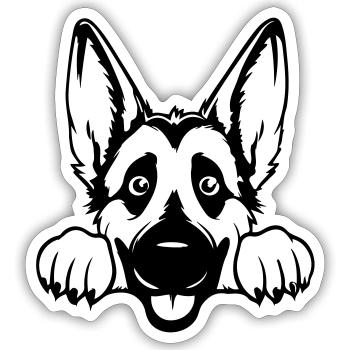 German Shepherd - Sticker size S (10 x 10 cm) - white matte - Front
