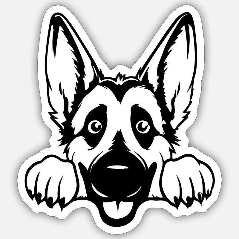 Deutsche Schäferhund Sticker Größe S (10 x 10 cm)