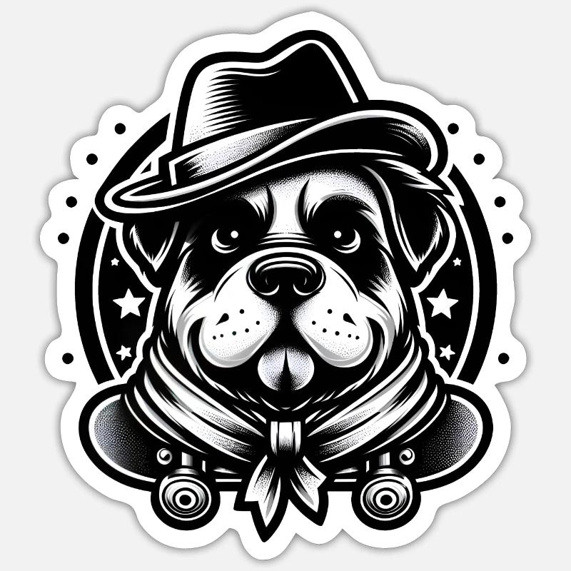 Chien de raie - Sticker taille S (10 x 10 cm) - blanc mat