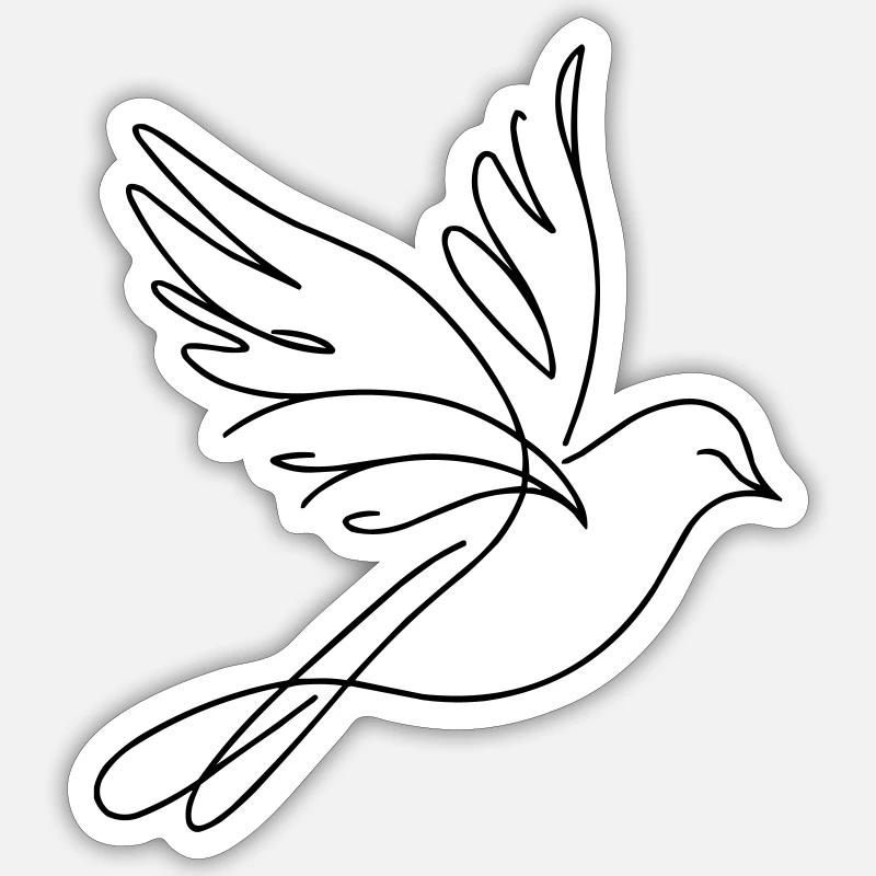 Vogel - Sticker Größe S (10 x 10 cm) - Mattweiß