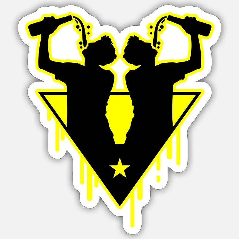 Trinker Team Flasche - Sticker Größe S (10 x 10 cm) - Mattweiß
