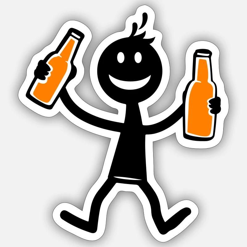 Drinking Bier Sticker Größe S (10 x 10 cm)