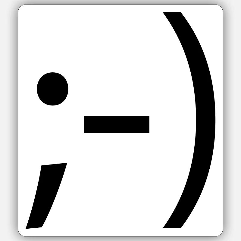 EmoTee clin d’œil Alpha ;-) Sticker taille S (10 x 10 cm)