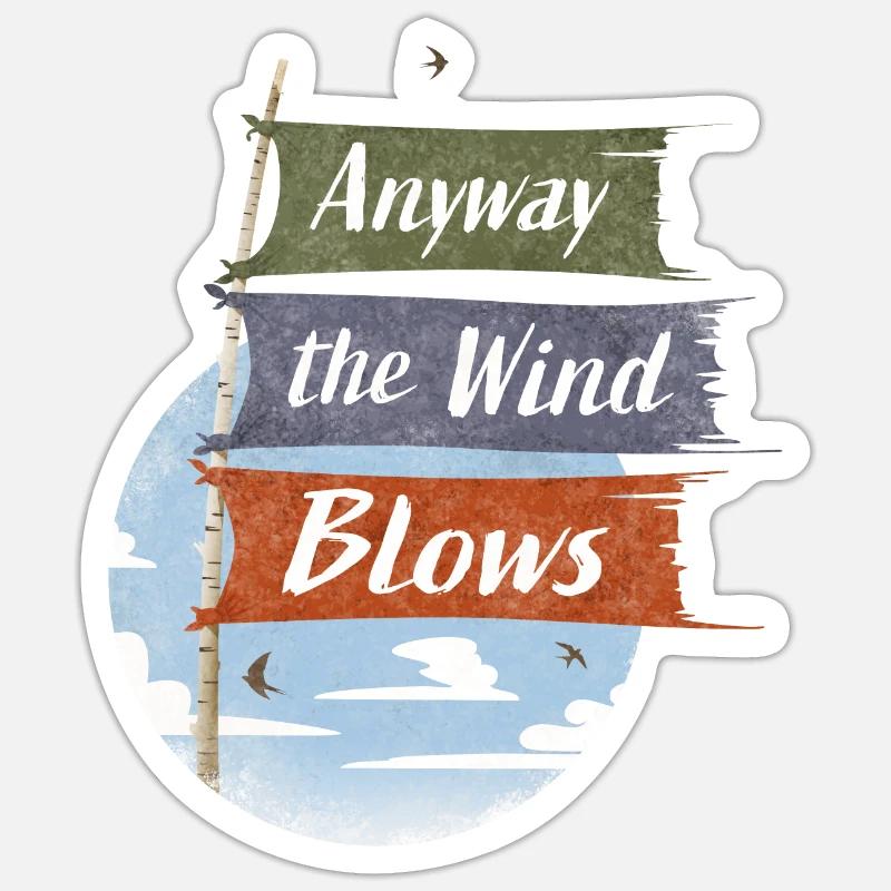 Jedenfalls weht der Wind Sticker Größe S (10 x 10 cm)