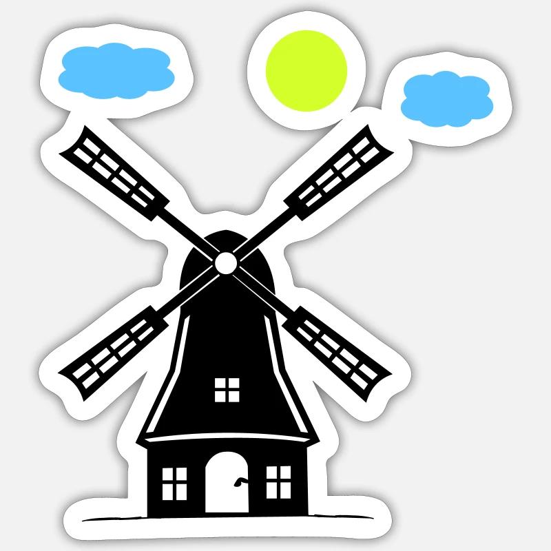 windmill - Sticker size S (10 x 10 cm) - white matte
