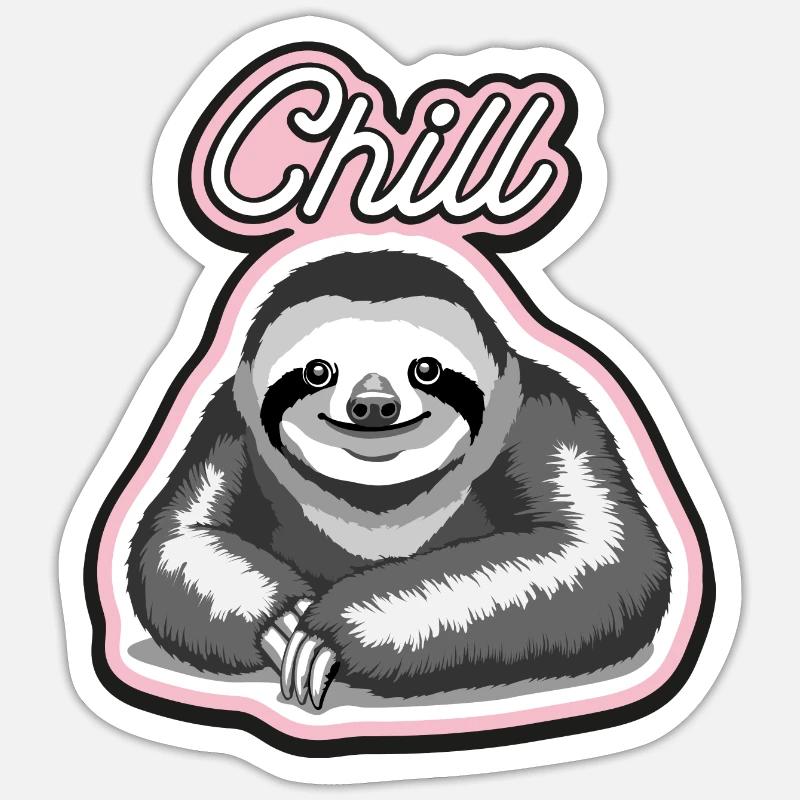 Faultier Chill Sticker Größe S (10 x 10 cm)