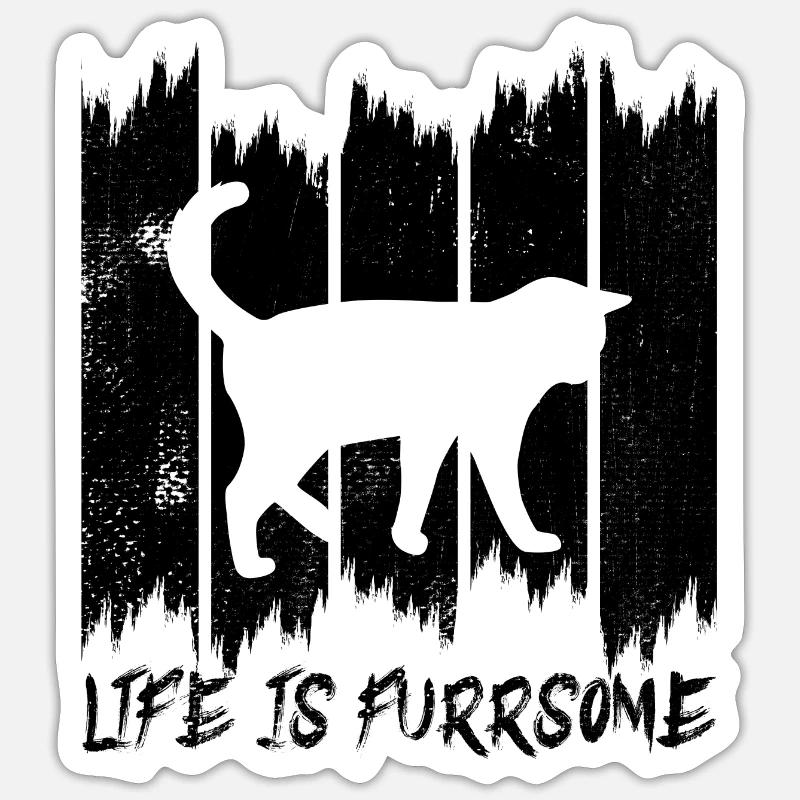 Drôle de chat qui dit - Sticker taille S (10 x 10 cm) - blanc mat