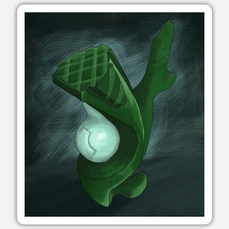 Abstract sculpture - Sticker size S (10 x 10 cm) - white matte