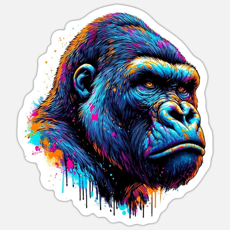 Gorille Sticker taille S (10 x 10 cm)