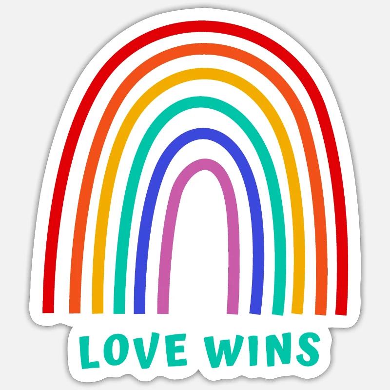 Liebe siegt - Sticker Größe S (10 x 10 cm) - Mattweiß