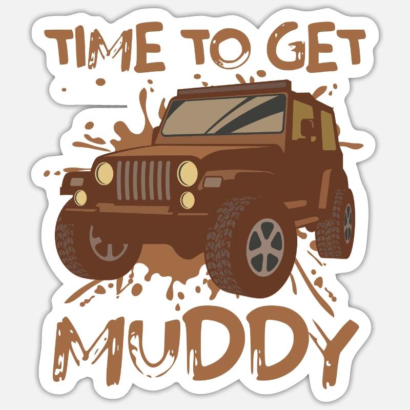 Il est temps d’avoir une course boueuse Mudding Sticker taille S (10 x 10 cm)
