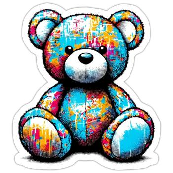 Orso orsacchiotto Teddybär - Sticker Größe S (10 x 10 cm) - Mattweiß - Vorne