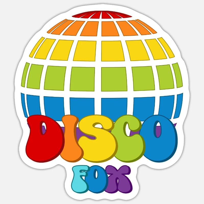 Disco Fox Disco Ball Groovy Discotheque Discofox Sticker size S (10 x 10 cm)