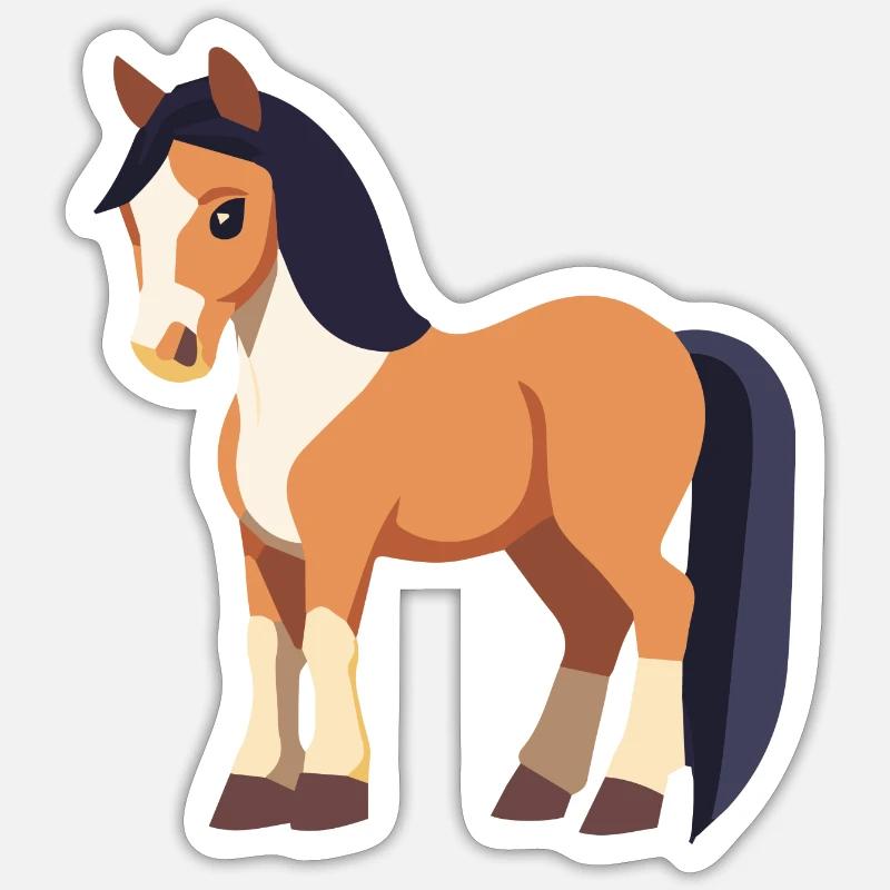 Süßes Pferd - Sticker Größe S (10 x 10 cm) - Mattweiß