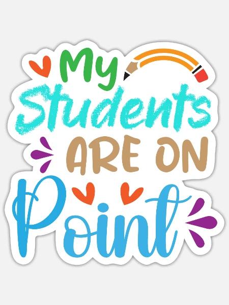 Meine Schüler sind On Point - Sticker Größe S (10 x 10 cm) - Mattweiß