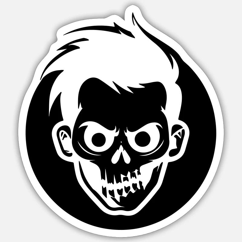 Garçon zombie - Sticker taille S (10 x 10 cm) - blanc mat