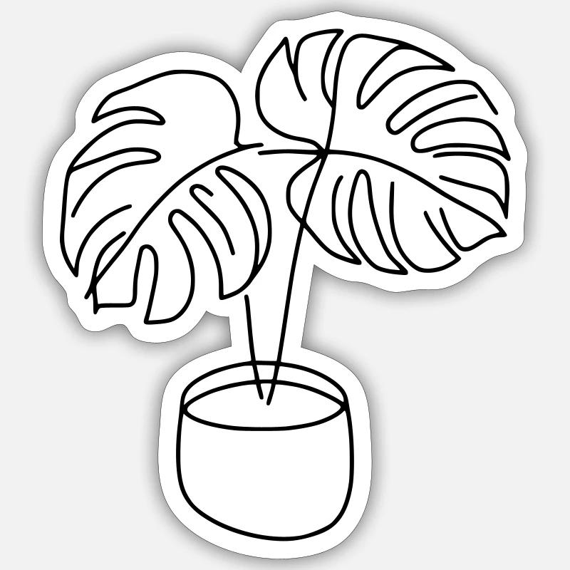 Monstera - Sticker size S (10 x 10 cm) - white matte