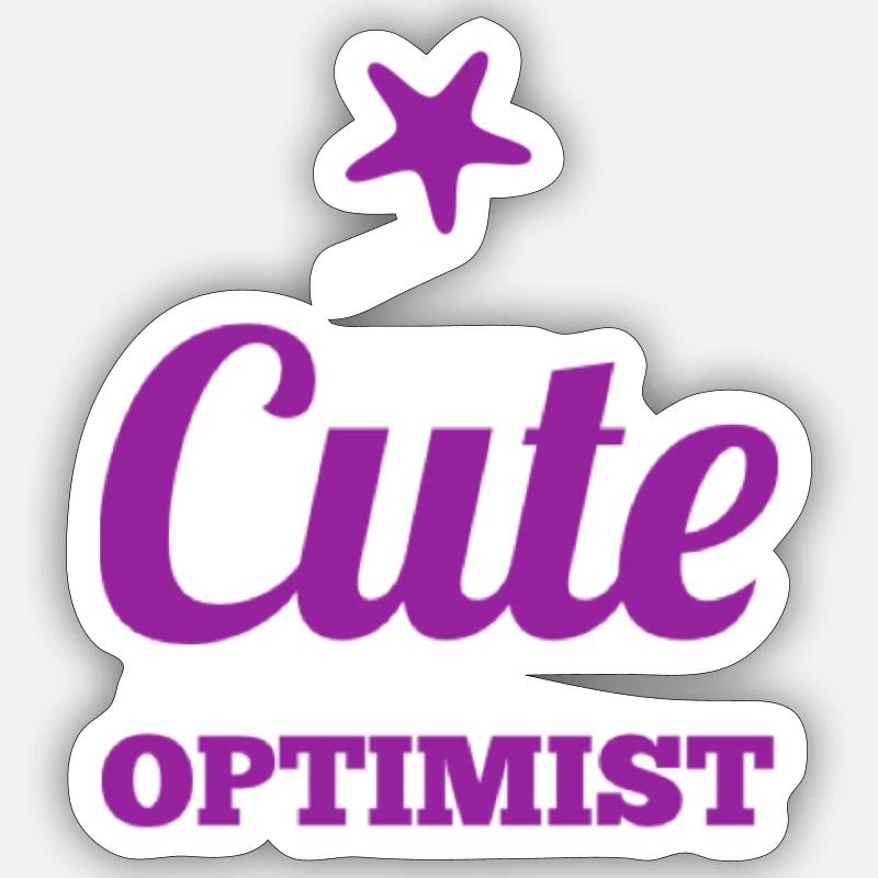 Idée cadeau Optimist sucrée - Sticker taille S (10 x 10 cm) - blanc mat