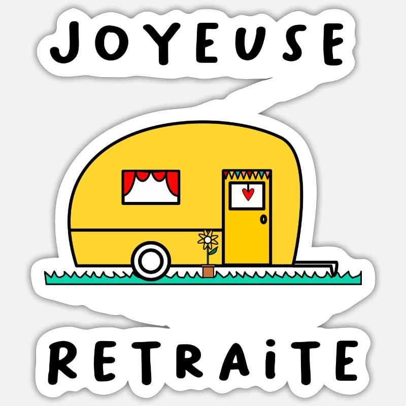 JOYEUSE RETRAITE. RETRAITEE. BONNE RETRAITE - Sticker taille S (10 x 10 cm) - blanc mat