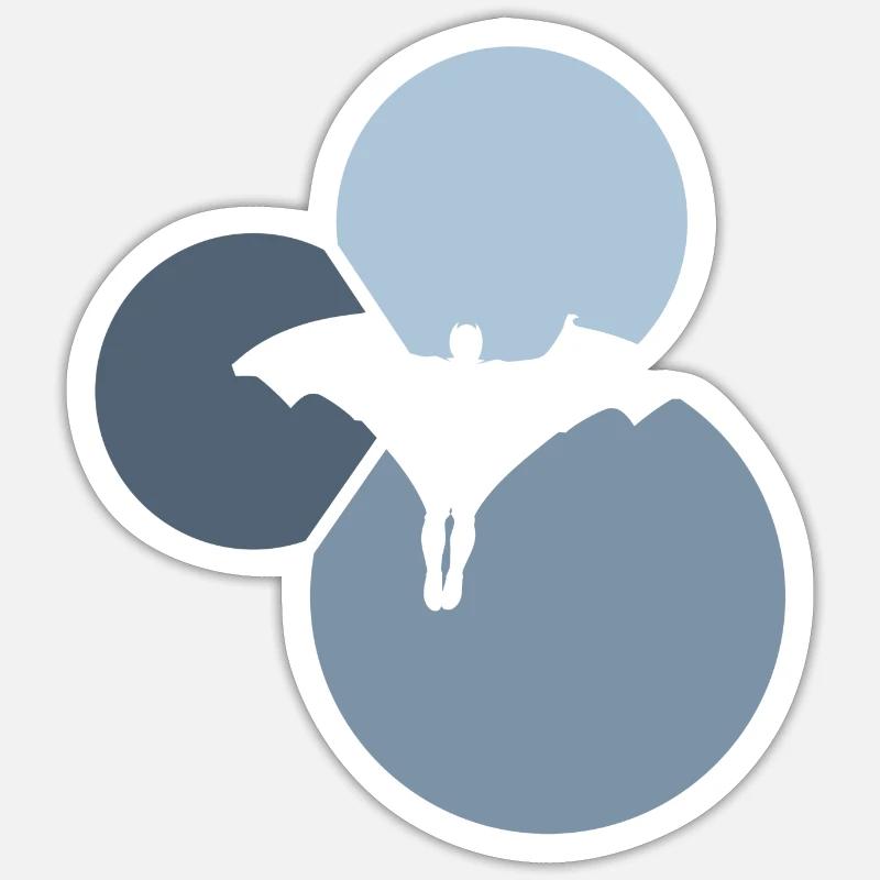Wingsuit Flying Glider Glider - Sticker size S (10 x 10 cm) - white matte