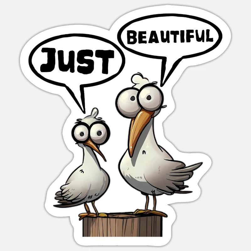 Möwe Einfach Schön Spruch Sticker Größe S (10 x 10 cm)