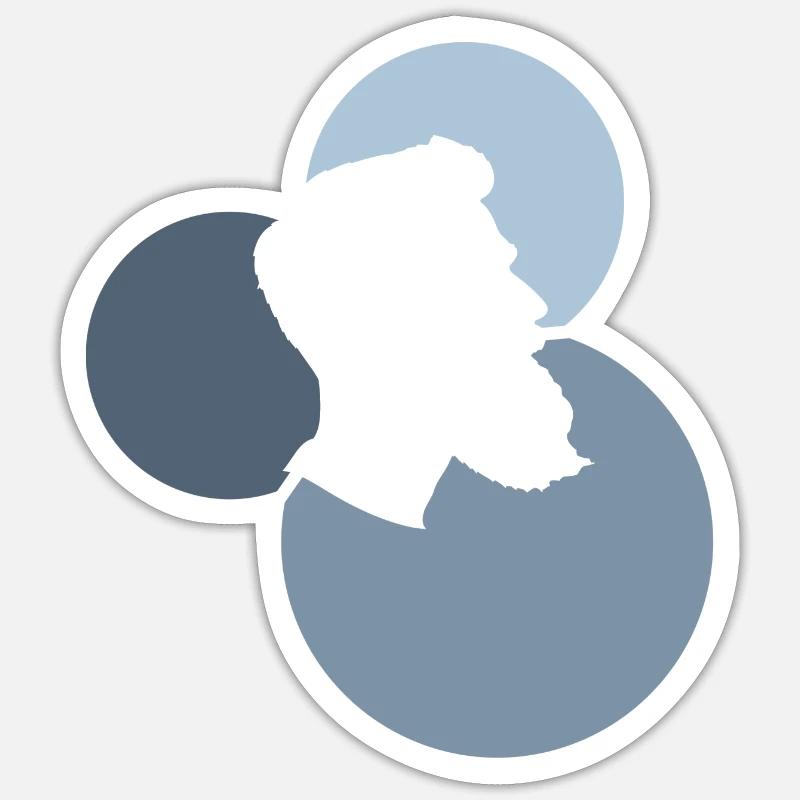 Barbe de poils faciaux - Sticker taille S (10 x 10 cm) - blanc mat