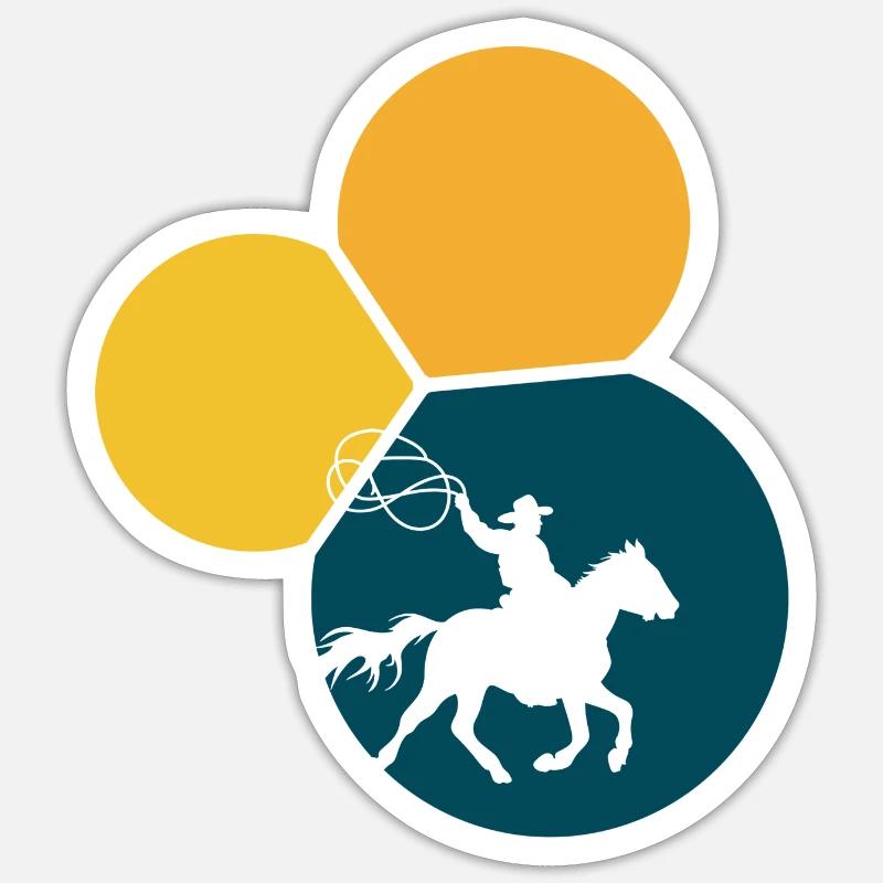 Selle Western - Sticker taille S (10 x 10 cm) - blanc mat