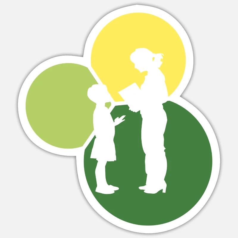 Enseignants du primaire - Sticker taille S (10 x 10 cm) - blanc mat
