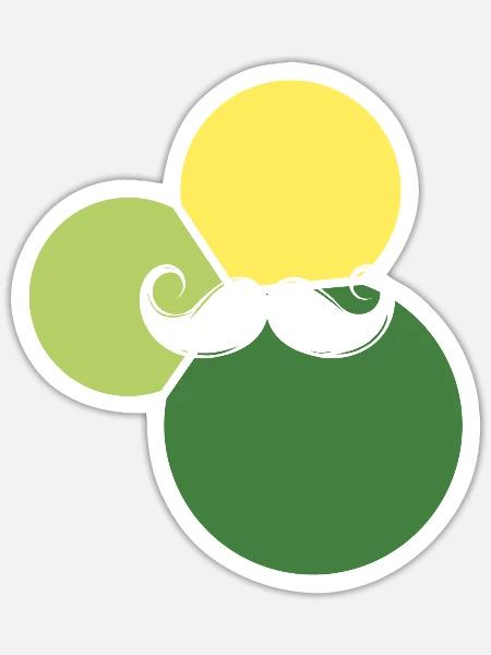 Gesichtsbehaarung Baertig Hipster - Sticker Größe S (10 x 10 cm) - Mattweiß