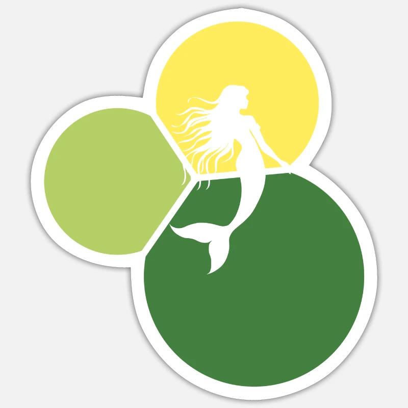 Créature mythique de sirène - Sticker taille S (10 x 10 cm) - blanc mat