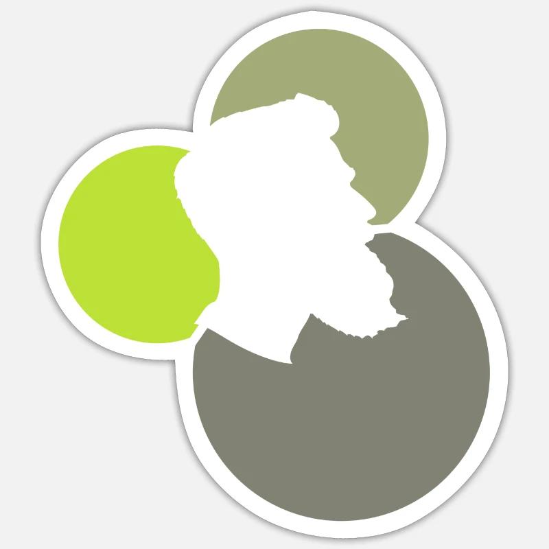 Bart Gentleman Schnurrbart - Sticker Größe S (10 x 10 cm) - Mattweiß