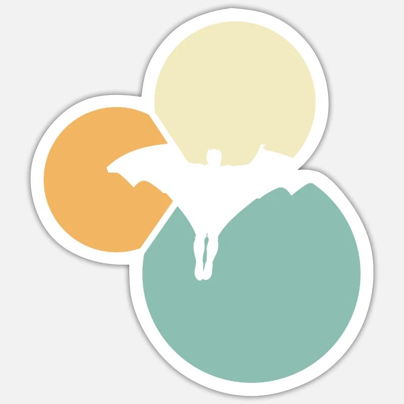Wingsuit Glide Accident - Sticker size S (10 x 10 cm) - white matte