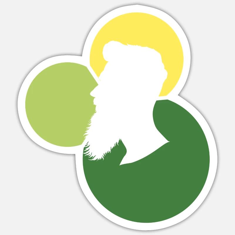 Bart Sir - Sticker Größe S (10 x 10 cm) - Mattweiß