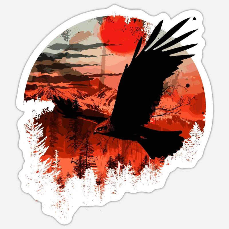 Roter Milan Vogel Greifvogel - Sticker Größe S (10 x 10 cm) - Mattweiß