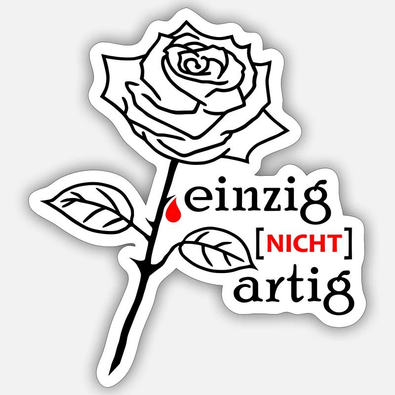 Rose einzigartig Flock Sticker Größe S (10 x 10 cm)