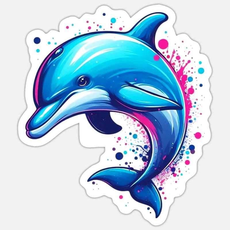 Dolphin - Sticker size S (10 x 10 cm) - white matte