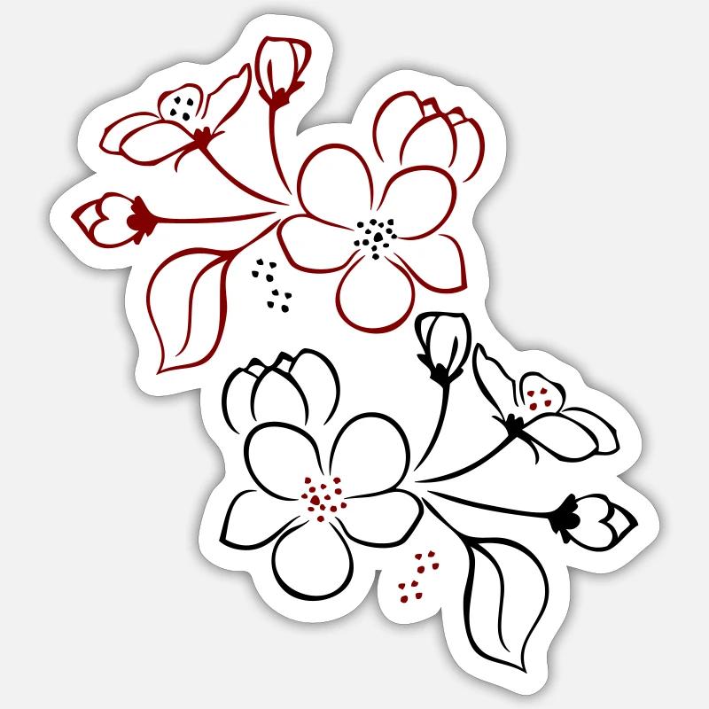 Blüten, Flowers - Sticker size S (10 x 10 cm) - white matte