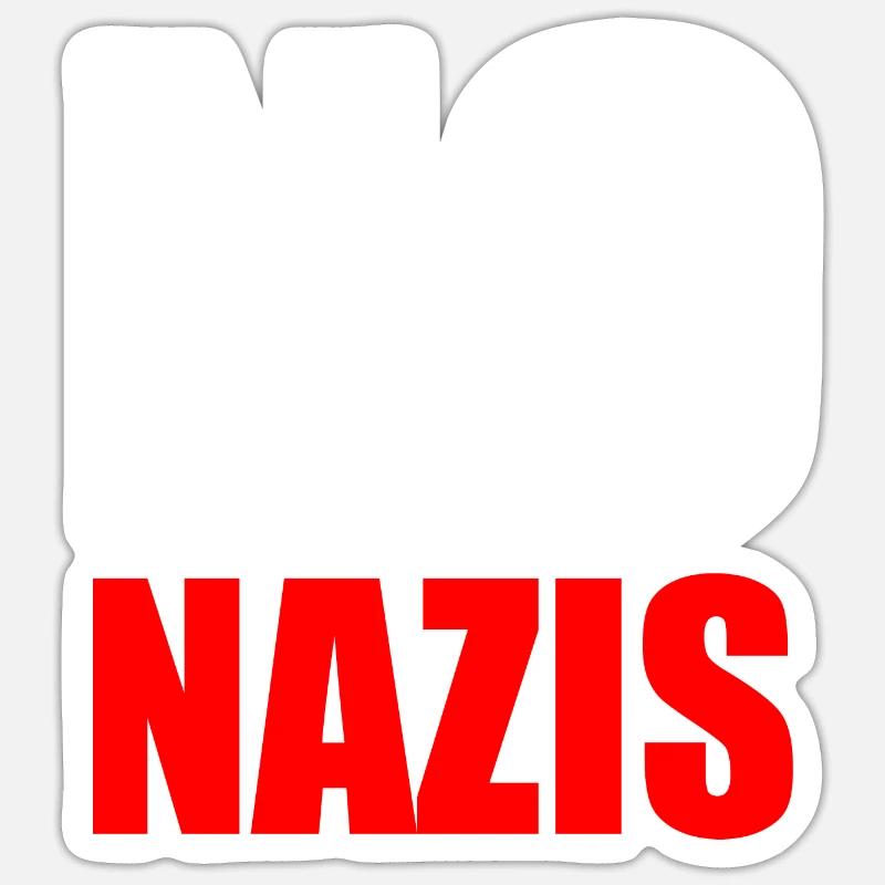 Pas de nazis - Sticker taille S (10 x 10 cm) - blanc mat