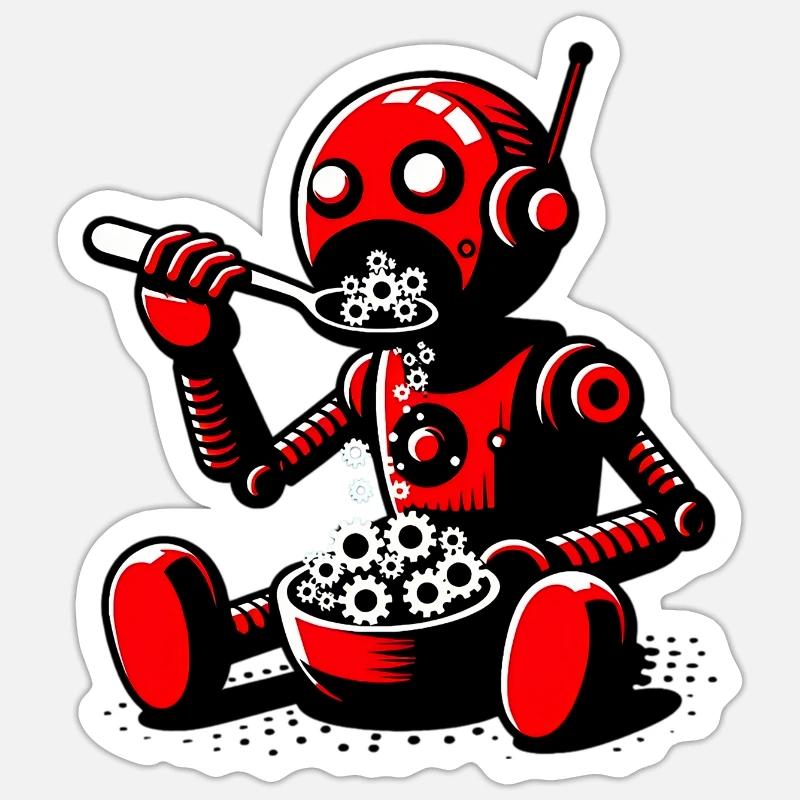 Robot extraterrestre martien extraterrestre - Sticker taille S (10 x 10 cm) - blanc mat