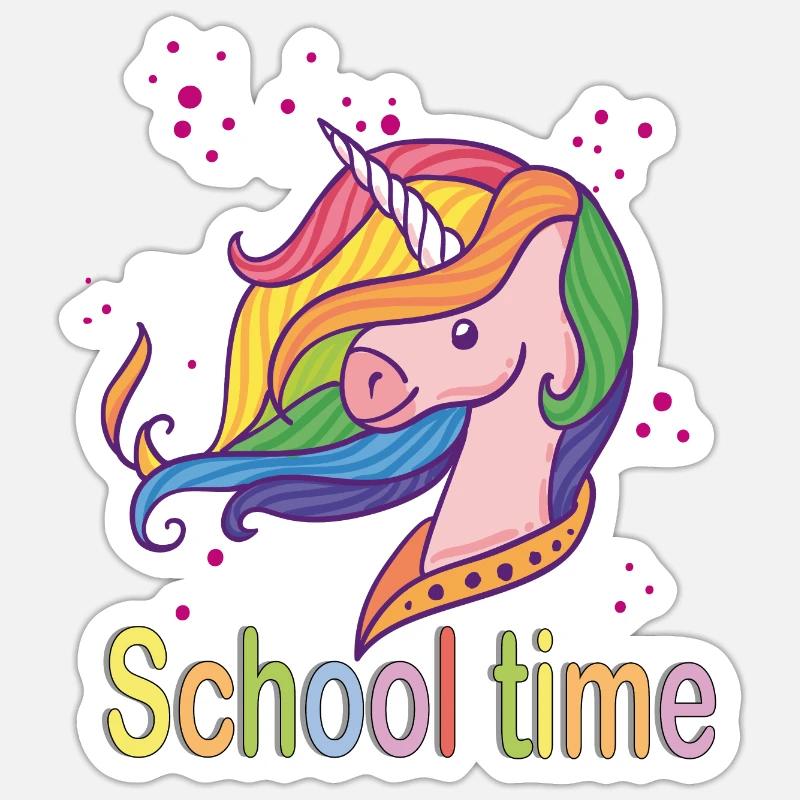 School Time - Sticker size S (10 x 10 cm) - white matte