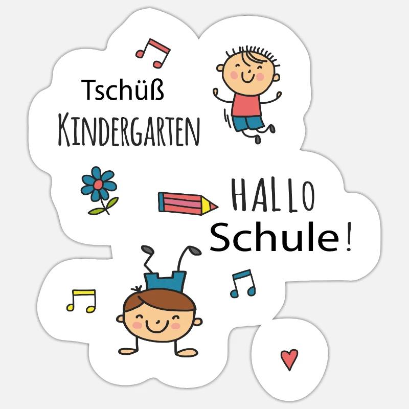 Goodbye Kindergarten, Hello School - Sticker size S (10 x 10 cm) - white matte