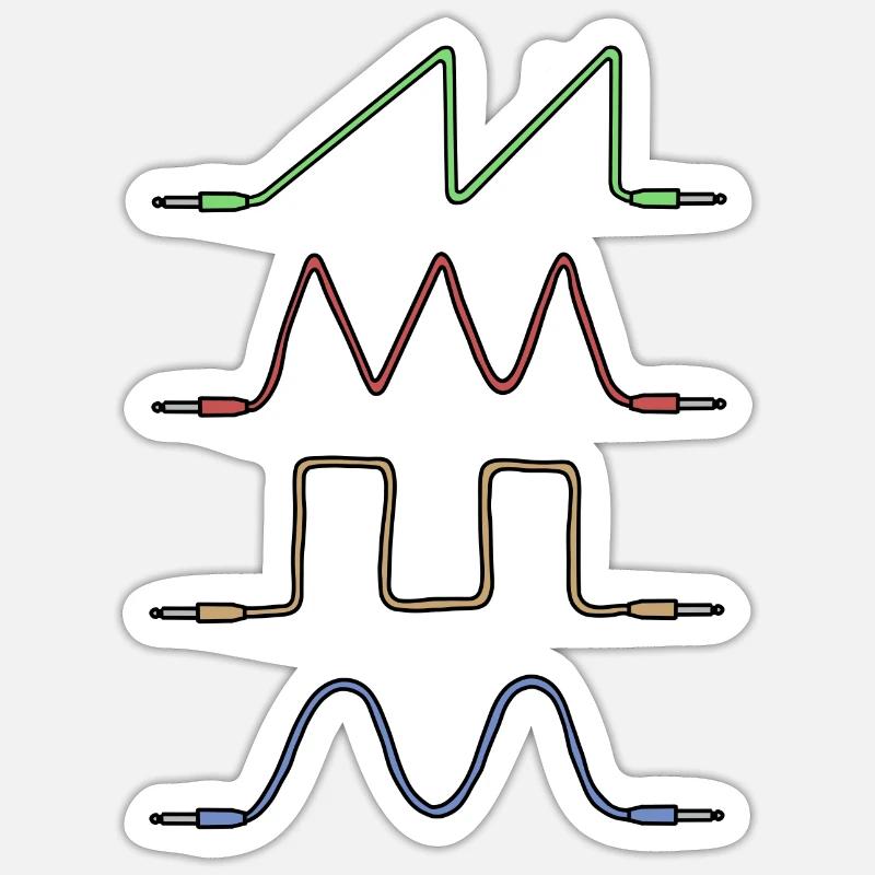 Synthesizer Waveform jack cable Sticker size S (10 x 10 cm)